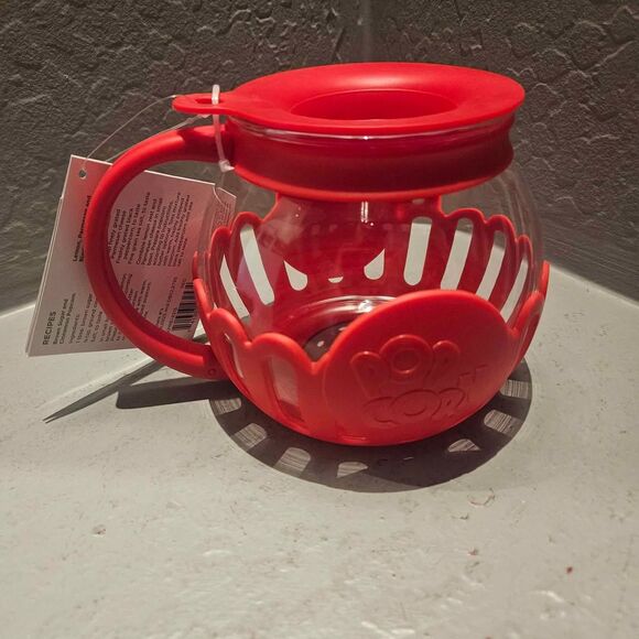 Silicone and Glass Microwave Popcorn Maker Ecolution Micro Popper 1.5 Quart - Picture 1 of 5